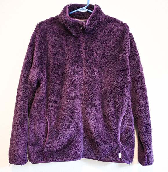 Eddie Bauer Jackets & Blazers - Eddie Bauer Women's Full-Zip Plush Fleece Teddy Jacket in Purple